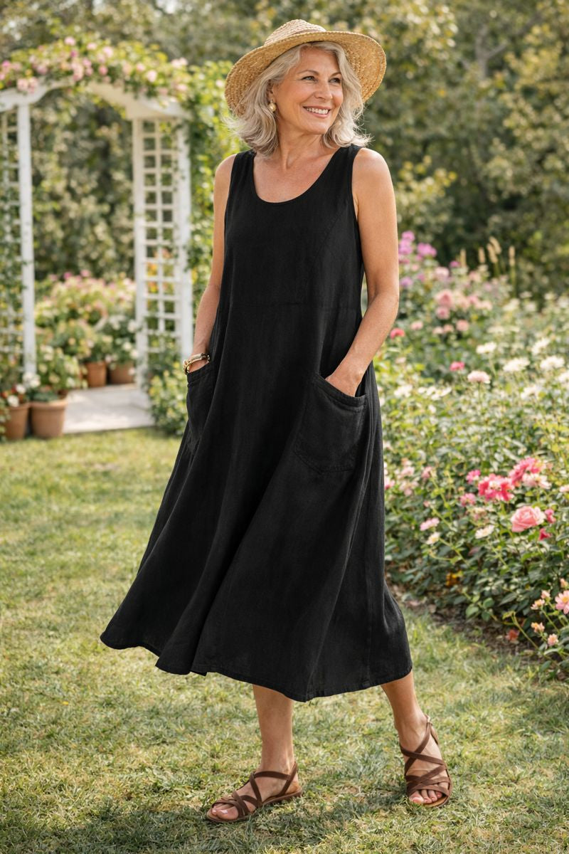 Elara | Effortless Cotton Pocket Dress — Cool, Relaxed & Beautifully Easy