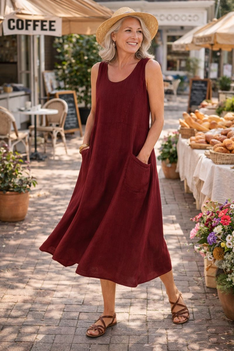 Elara | Effortless Cotton Pocket Dress — Cool, Relaxed & Beautifully Easy