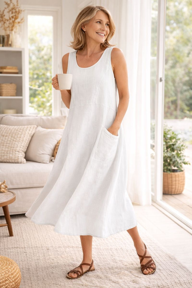 Elara | Effortless Cotton Pocket Dress — Cool, Relaxed & Beautifully Easy