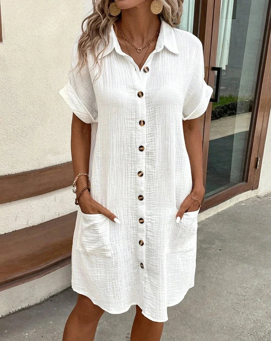 Sophia | Cotton & Linen Casual Dress