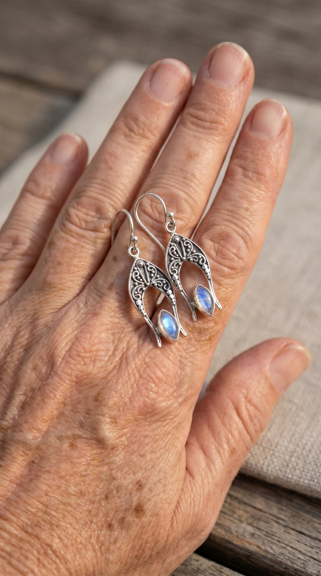 Lunelle | Bali Handcrafted Moonstone Earrings