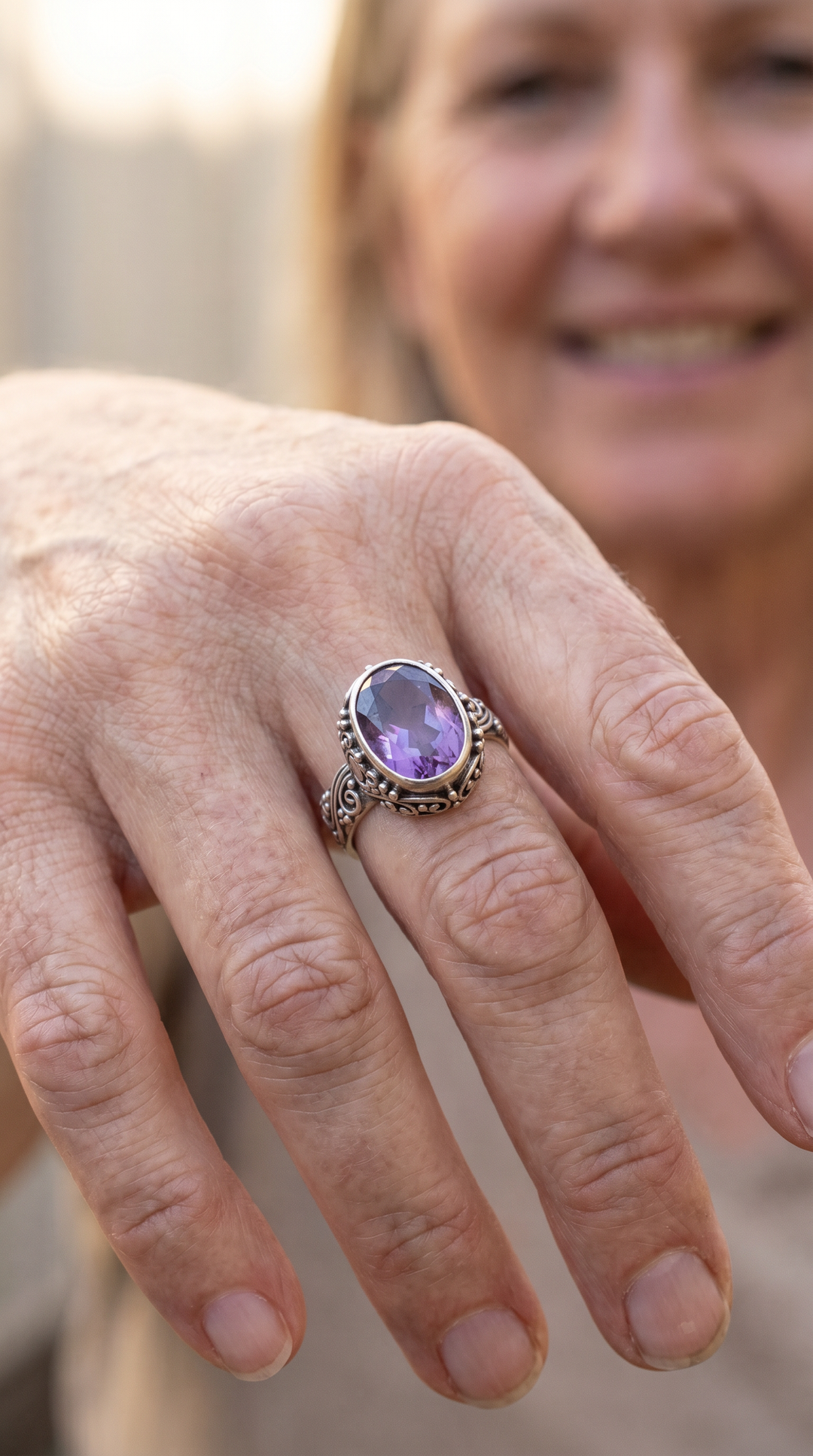 Elarion | Amethyst Handcrafted Bali Ring